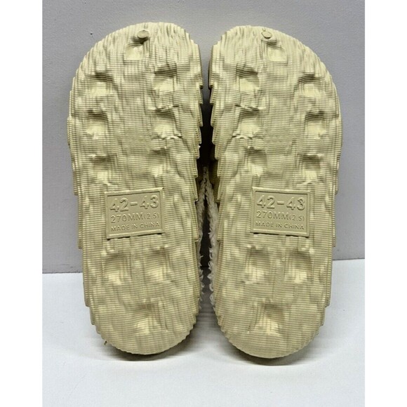 Women size 42-43 faux fur lined clog slipper beige rubber shoe - Picture 10 of 10